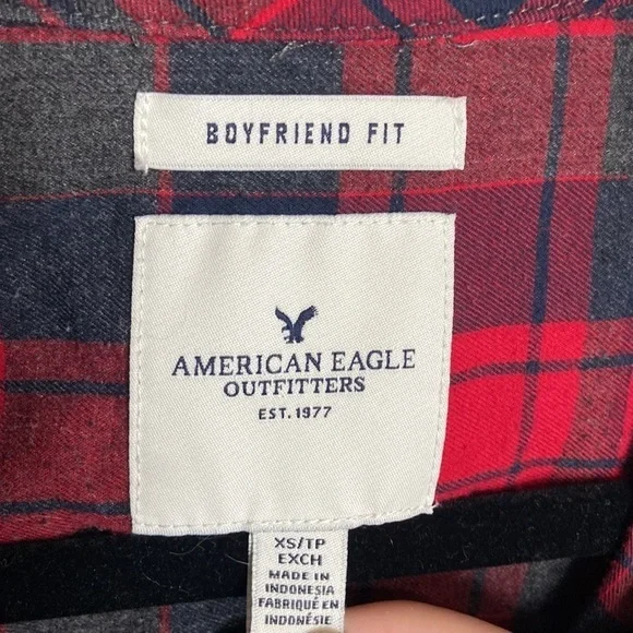 Ae Boyfriend Flannel plaid XS - Picture 2 of 4